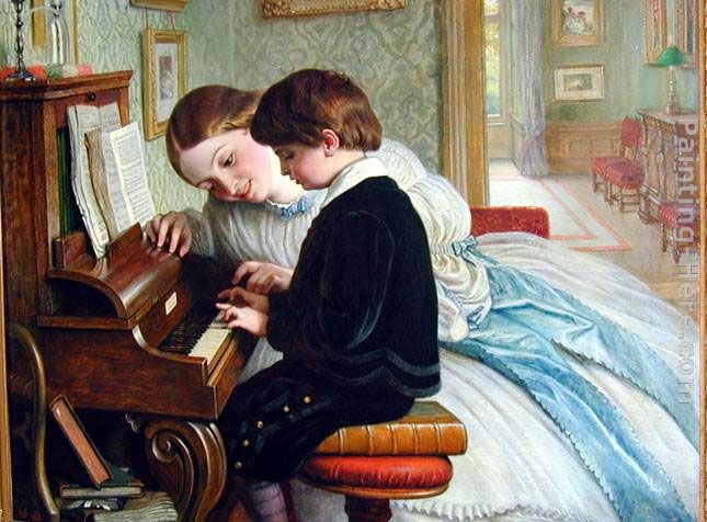The Music Lesson painting - Charles West Cope The Music Lesson art painting The Music Lesson painting - Charles West Cope The Music Lesson art painting